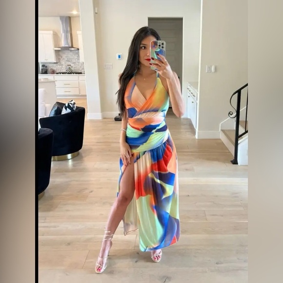 Nicholas Bristol Multicolor Halter Dress size 8 - Picture 5 of 15